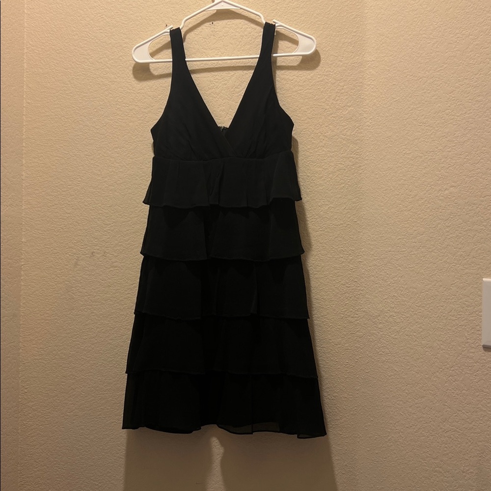 J. Crew Black Tiered Mini Dress